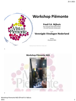 Workshop Piëmonte