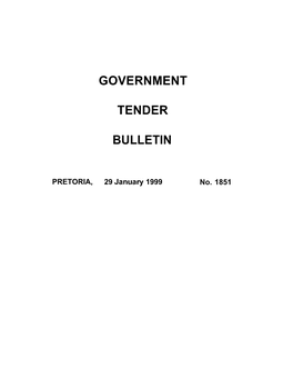 Tender Bulletin 1851