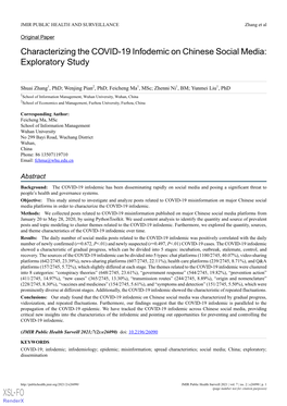 Characterizing the COVID-19 Infodemic on Chinese Social Media: Exploratory Study