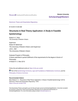 Structures in Real Theory Application: a Study in Feasible Epistemology