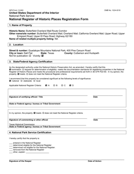 National Register of Historic Places Registration Form