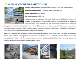 “Dashkasan Ore Dressing” Ojsc