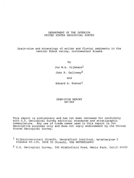Grain-Size and Mineralogy of Eolian and Fluvial Sediments in the Central Kobuk Valley, Northwestern Alaska