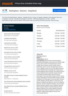 18 Bus Time Schedule & Line Route