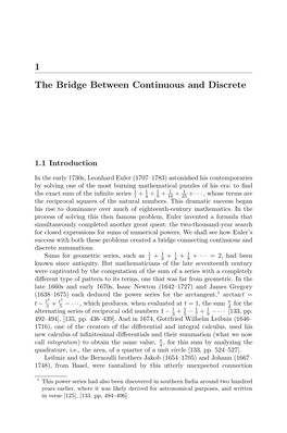 1 the Bridge Between Continuous and Discrete