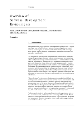 Overview of Software Development Environments