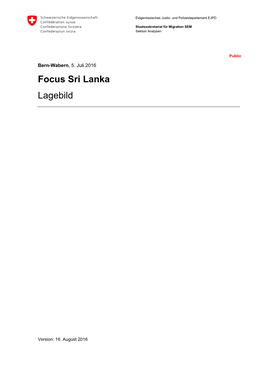 Focus Sri Lanka: Lagebild (05.07.2016)