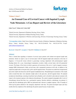 An Unusual Case of Cervical Cancer with Inguinal Lymph Node Metastasis: a Case Report and Review of the Literature