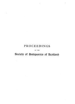 Society of Hnttquanes of Scotlanb PROCEEDINGS