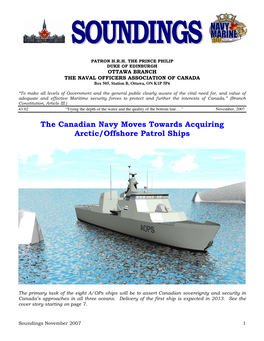 The Canadian Navy Moves Towards Acquiring Arctic/Offshore Patrol Ships
