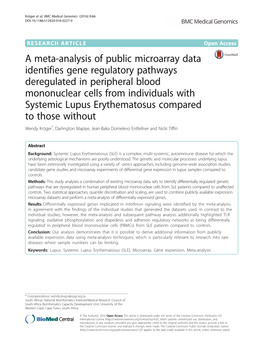 A Meta-Analysis of Public Microarray Data Identifies Gene Regulatory