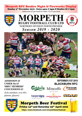 MORPETH RFC FACILITIES Onto a Small Terrace