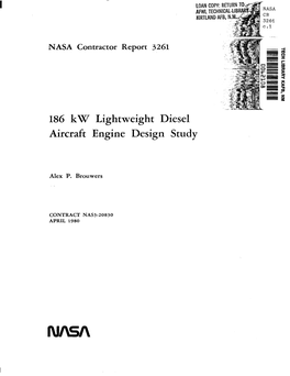 186 Kw Lightweight Diesel Aircraft Engine Design Study