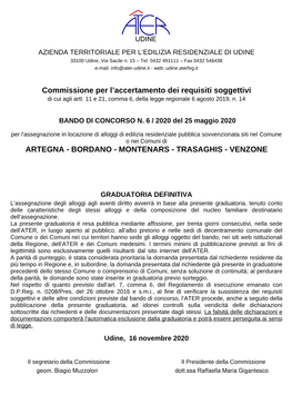 VENZONE Commissione Per L'accertamento Dei Requisiti Soggettivi