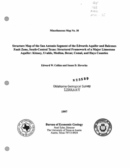 Ft44 Structure Map of the San Antonio Segment of the Edwards Aquifer and Balcones Fault Zone, South-Central Texas