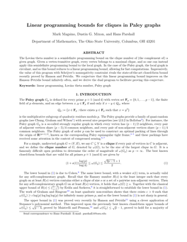 Linear Programming Bounds for Cliques in Paley Graphs