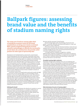 Assessing Brand Value and the Benefits of Stadium Naming Rights