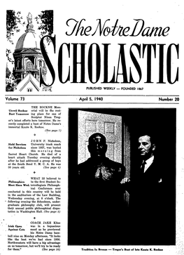 Notre Dame Scholastic, Vol. 73, No. 20