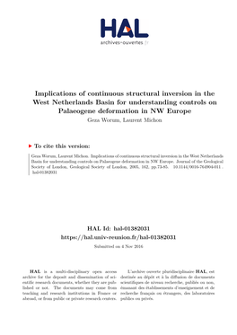 Implications of Continuous Structural Inversion in the West Netherlands