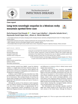 Long Term Neurologic Sequelae in a Mexican Rocky Mountain Spotted