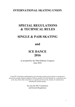 Special Regulations & Technical Rules Single