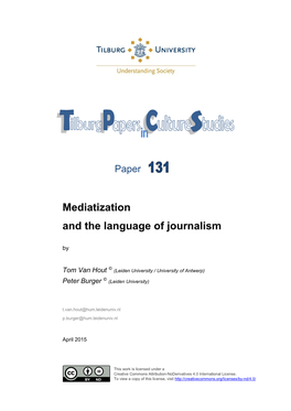 Mediatization and the Language of Journalism