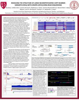 (Cnvs) with CRISPR-CATCH/LONG-READ SEQUENCING Bo Zhou1, Giwon Shin2, Lisanne Vervoort3, Stephanie U