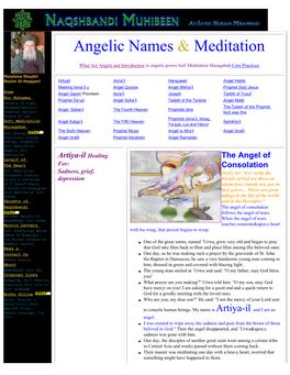 Angelic Names and Sufi Meditation