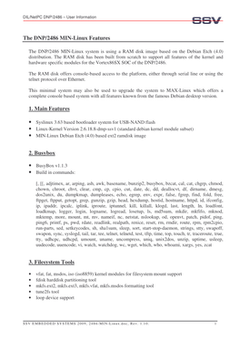 The DNP/2486 MIN-Linux Features 1. Main Features 2. Busybox 3