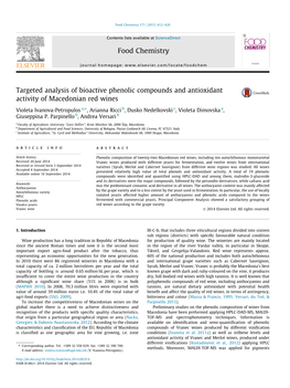 Targeted Analysis of Bioactive Phenolic Compounds And