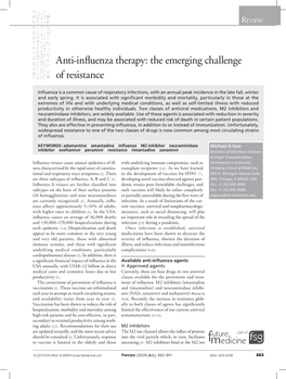 Anti-Influenza Therapy: the Emerging Challenge of Resistance