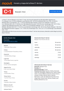 Horario Y Mapa De La Ruta C1 De Tren