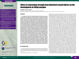 Effect of Contrasting Strength from Inherited Crustal Fabrics on the Development of Rifting Margins