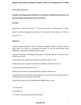 1 TITLE (146 Characters) AUTHORS Ignasi Sahún1,*, Damien Marechal2,3,4,5*, Patricia Lopes Pereira2,§, Valérie Nalesso2