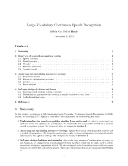 Large-Vocabulary Continuous Speech Recognition