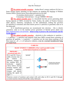 1. the Global Scientific Sensation – Andrea Rossi's Energy Catalyzer