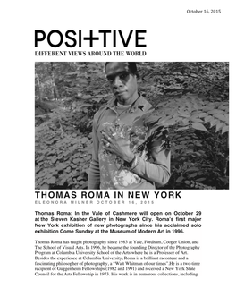 Thomas Roma in New York Eleonora Milner October 16, 2015