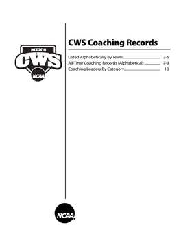 CWS Coaching Records
