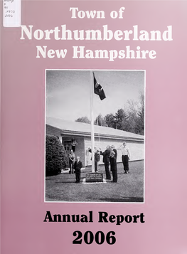 Annual Report of the Town of Northumberland, New Hampshire