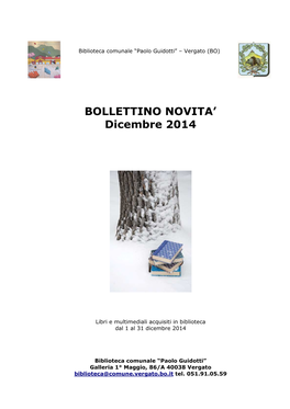 BOLLETTINO NOVITA' Dicembre 2014