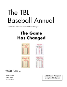2020 TBL Annual 3 the TBL Baseball Annual