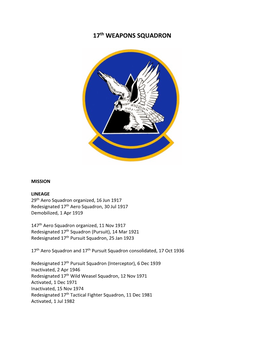 17Th WEAPONS SQUADRON