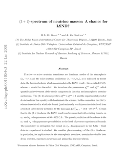 (3+ 1)-Spectrum of Neutrino Masses: a Chance for LSND?