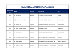 Educational Leadership Award 2018