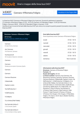 Orari E Percorsi Della Linea Bus E437