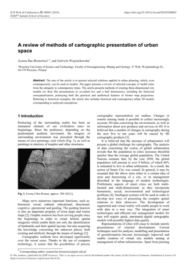 A Review of Methods of Cartographic Presentation of Urban Space