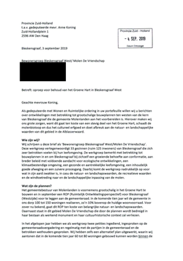 Brief Bewonersgroep Bleskensgraaf