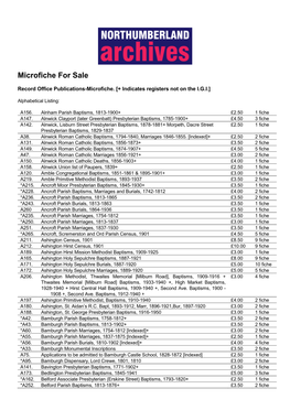 Microfiche for Sale