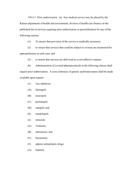 129-5-1. Prior Authorization. (A) Any Medical Service May Be Placed by The