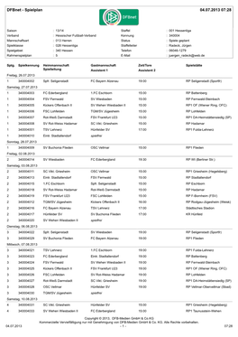 Spielplan 04.07.2013 07:28